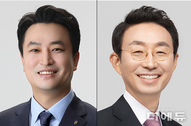 교총 제40대 회장 선거 (왼쪽부터) 강주호 기호 1번 후보와 권택환 기호 2번 후보.