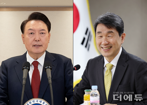 (왼쪽부터) 윤석열 대통령과 이주호 사회부총리 겸 교육부장관.