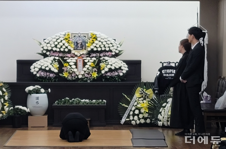 피해 아동이 안치된 건양대 장례식장에는 울음 소리가 끊이지 않았다.(사진=지성배 기자)