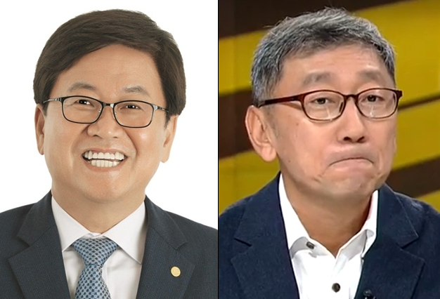 (왼쪽부터) 최교진 교육부장관 후보자와 이현 교육비서관 내정자.
