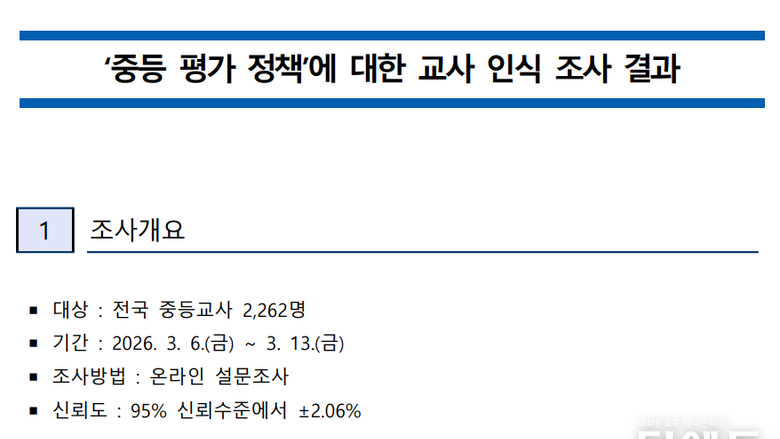 "평가 제도, 문서에 치우치고 현실 반영 못 하고"...중등교사노조 "공교육 평가 위기 상황"